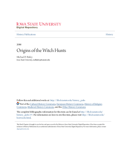 Origins of the Witch Hunts - Iowa State University Digital Repository