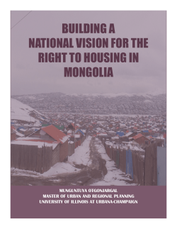 building a national vision for the right to housing in mongolia