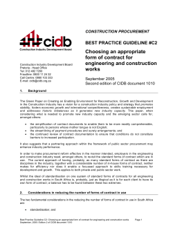 Choosing an appropriate form of contract for