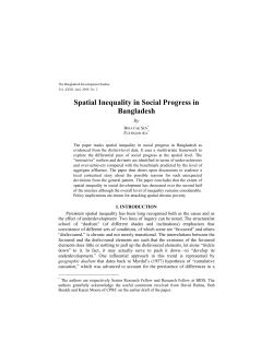 Spatial Inequality in Social Progress in Bangladesh