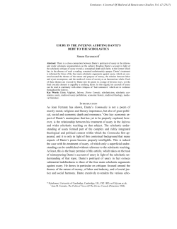 USURY IN THE INFERNO