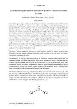 On the decomposition of chloroform by alcoholic sodium hydroxide