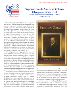 Stephen Girard: America`s Colonial Olympian