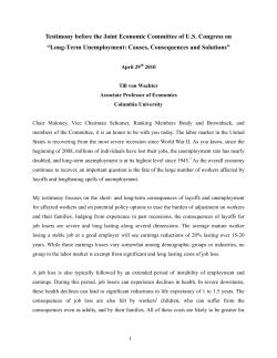 Testimony before the Joint Economic Committee of U.S. Congress