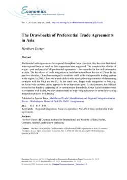 The Drawbacks of Preferential Trade Agreements in Asia