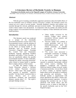 A Literature Review of Herbicide Toxicity to Humans