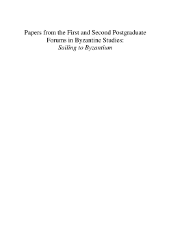 Sailing to Byzantium - Cambridge Scholars Publishing
