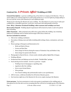 Contract for a Wedding at the Mansion
