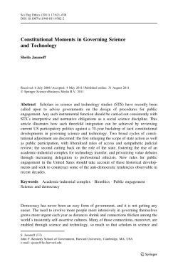 Constitutional Moments in Governing Science and Technology