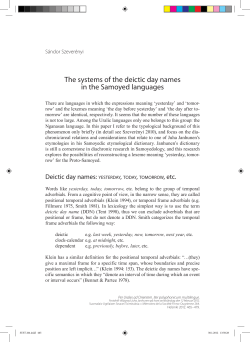 The systems of the deictic day names in the Samoyed languages