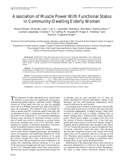 Association of Muscle Power With Functional Status in Community