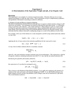 (i) Determination of the Equivalent Weight and pKa of an Organic Acid