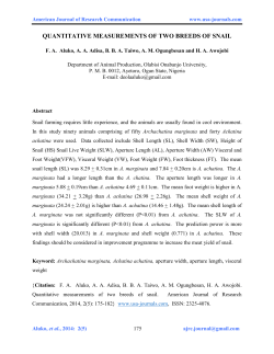 quantitative measurements of two breeds of snail