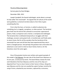 The Art of Returning Home Sermon given by Daryl Bridges