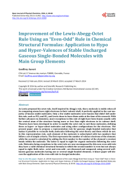 Improvement of the Lewis-Abegg-Octet Rule Using an &ldquo;Even