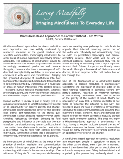 Mindfulness-Based Approaches to Conflict Without