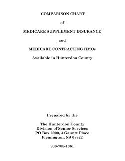 COMPARISON CHART of MEDICARE SUPPLEMENT INSURANCE