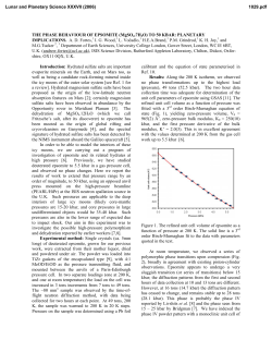 THE PHASE BEHAVIOUR OF EPSOMITE (MgSO4.7H2O) TO 50