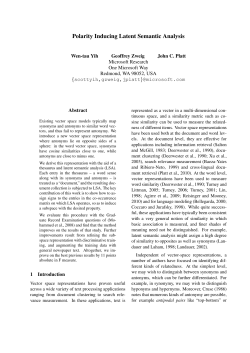 Polarity Inducing Latent Semantic Analysis