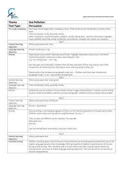 Theme Sea Pollution Text Type Persuasive