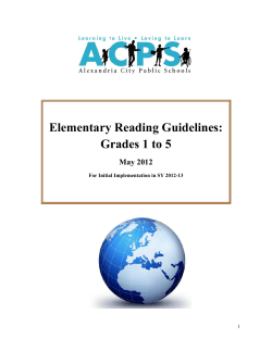 Elementary Reading Guidelines: Grades 1 to 5