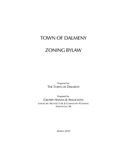 TOWN OF DALMENY ZONING BYLAW