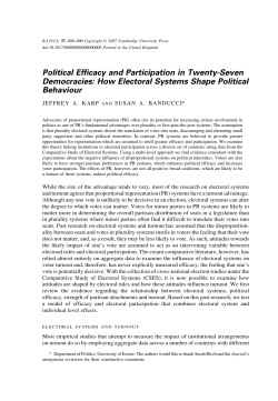 Political Efficacy and Participation in Twenty