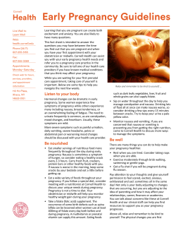 Early Pregnancy Guidelines