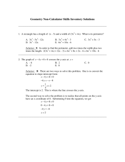 Geometry Non-Calculator Skills Inventory Solutions
