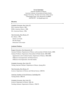 David Greenberg - School of Communication and Information