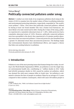 Politically connected polluters under smog