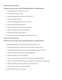 Crucible: Act 1 Review Questions Directions: On your own paper