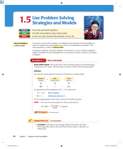1.5Use Problem Solving Strategies and Models