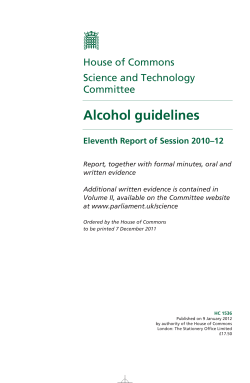 Alcohol guidelines - Publications.parliament.uk
