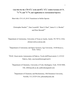 Line lists for the A2П-X2&Sigma;+ (red) and B2&Sigma;+