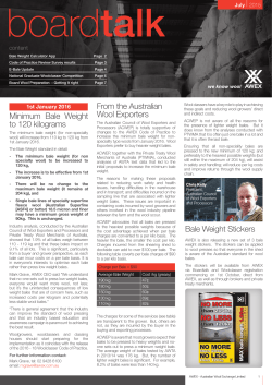 Minimum Bale Weight to 120 kilograms From the Australian Wool