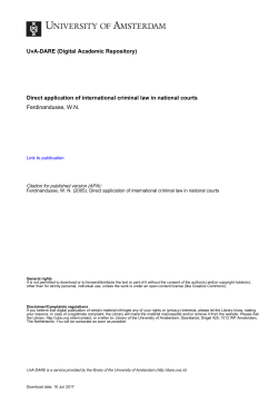 Direct application of international criminal law in - UvA-DARE