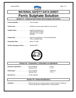 Material Safety Data Sheet