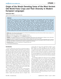 Origin of the Words Denoting Some of the Most
