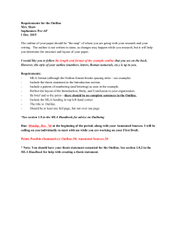 Requirements for the Outline Mrs. Shaw Sophomore PreAP 1 Dec