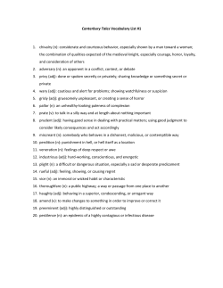 Canterbury Tales Vocabulary List #1 1. chivalry (n): considerate and