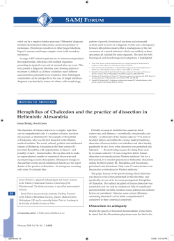 Herophilus of Chalcedon and the practice of dissection in Hellenistic