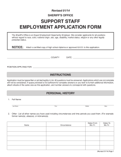 Support Staff Application - Calhoun County Sheriff`s Office