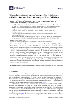 Characterization of Epoxy Composites Reinforced with Wax