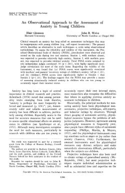 An Observational Approach to the Assessment of