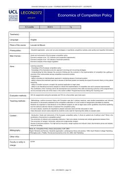 Economics of Competition Policy