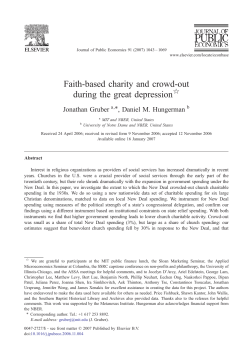 Faith-based charity and crowd-out during the great depression