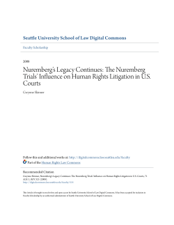 The Nuremberg Trials` Influence on Human Rights Litigation in U.S.