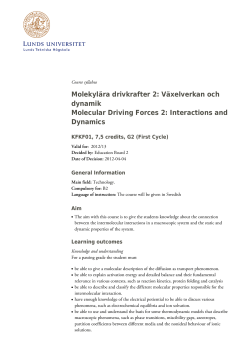 Course syllabus 2012/13 KFKF01