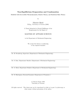 NonMEquilibrium Evaporation and Condensation Maurice Bond